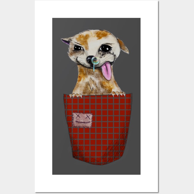 stupid dog with salt from his nose in his pocket Wall Art by NemfisArt